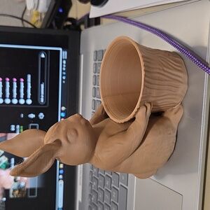 Hand Crafted 3-D  Rabbit Candy Holder Or Planter